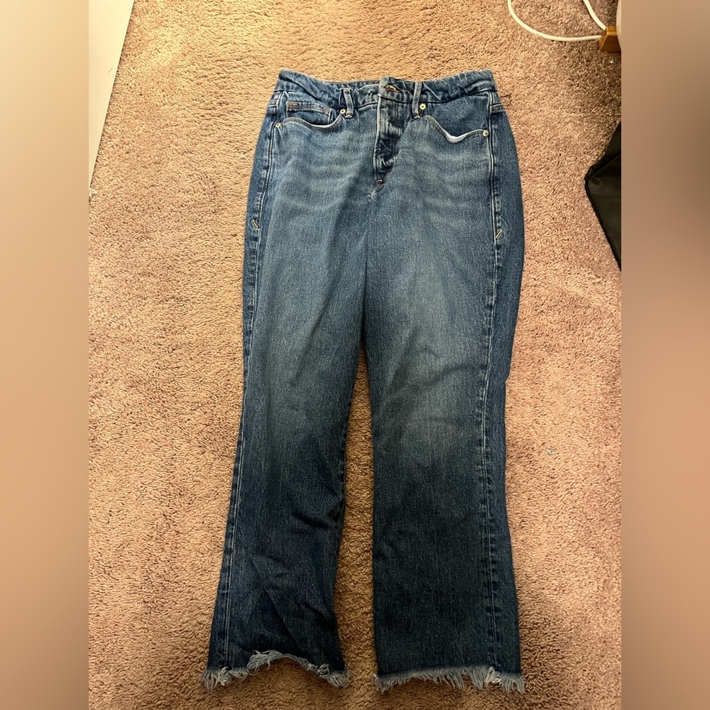 Good American fringe jeans (worn once )